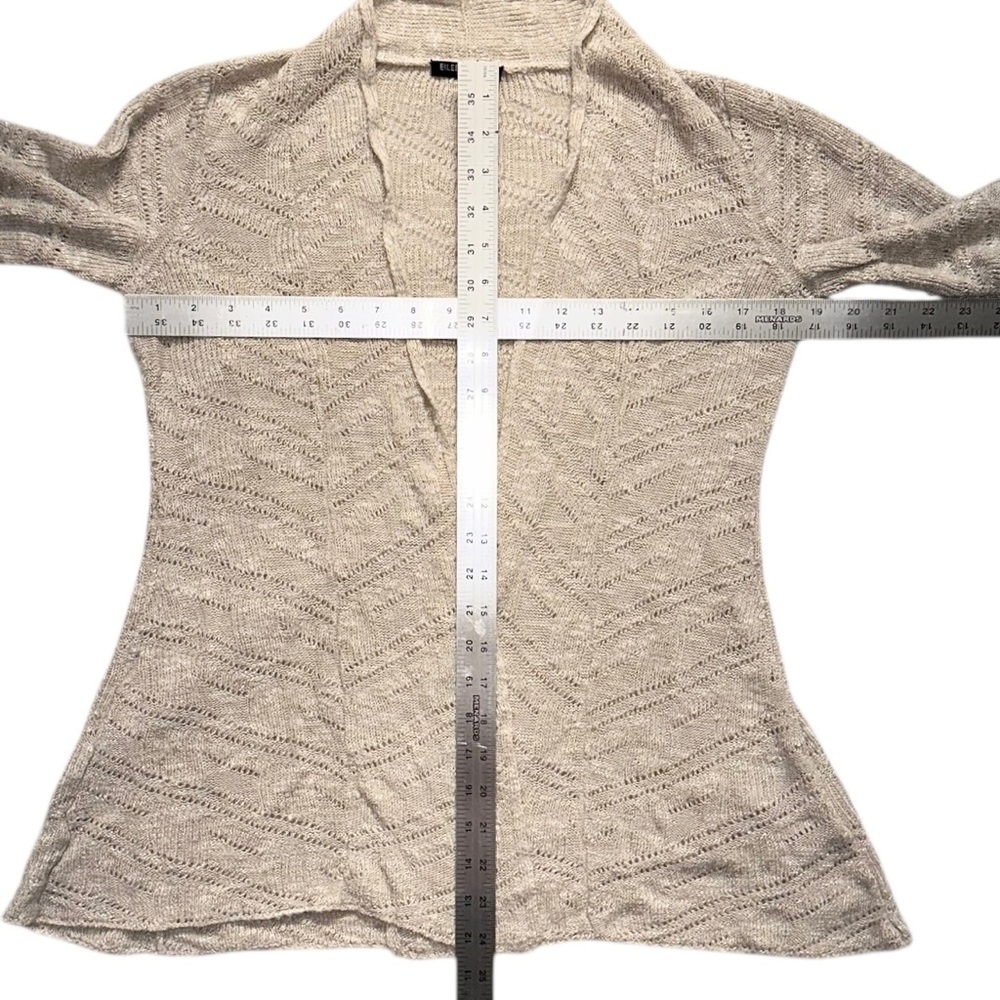 Eileen Fisher Women’s Natural Karma Ripple Stitch Cream Cardigan Sweater ~ XS - Picture 7 of 7